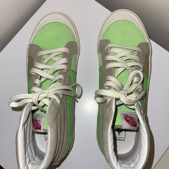 Vans OG Style 138 LX  Sued Fabric Leather Neon Green/Gray Women US 10 Men US 8.5 - Picture 7 of 9